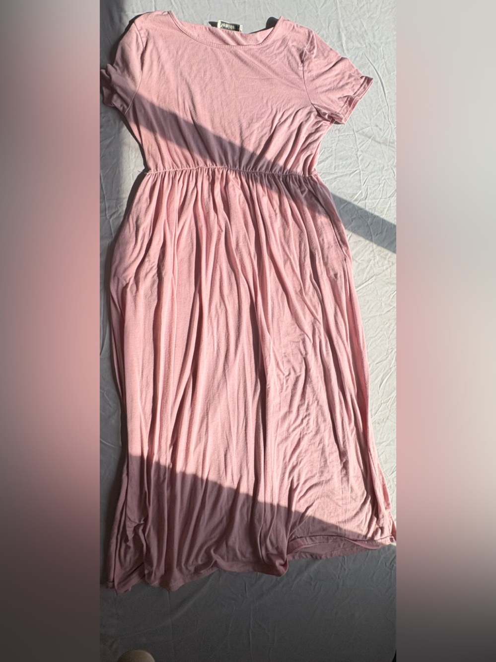 Nemidor Soft Pink Short-Sleeve Maxi Dress Size 16